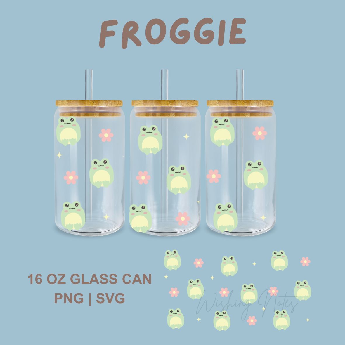 Frog Flower Glass Cup