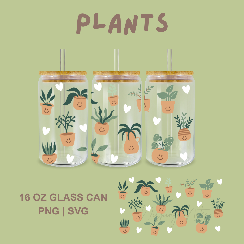 Plants lover smiley Glass cup