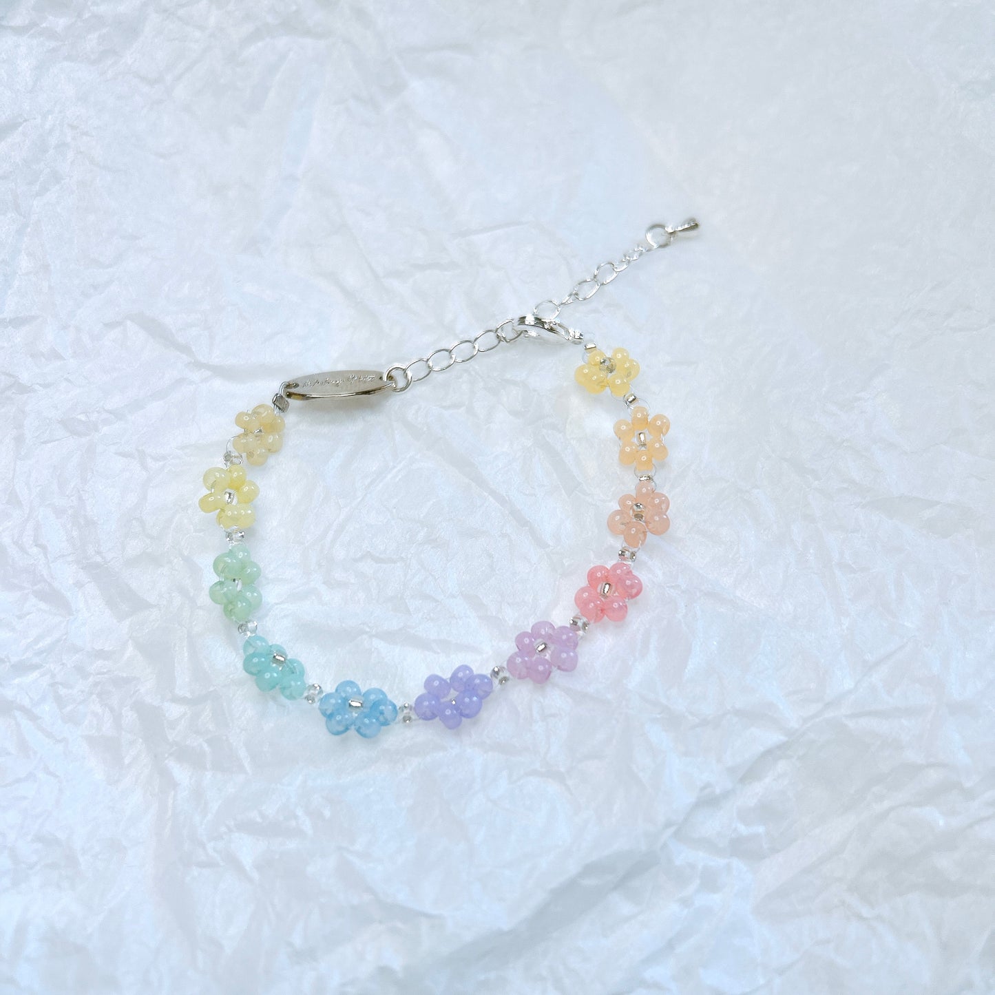 Rainbow daisy bracelet