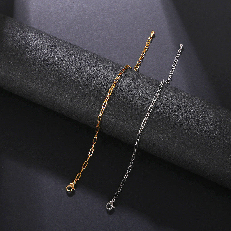 Personalised Paperclip Chain Charms Bracelet | Waterproof Non Tarnish