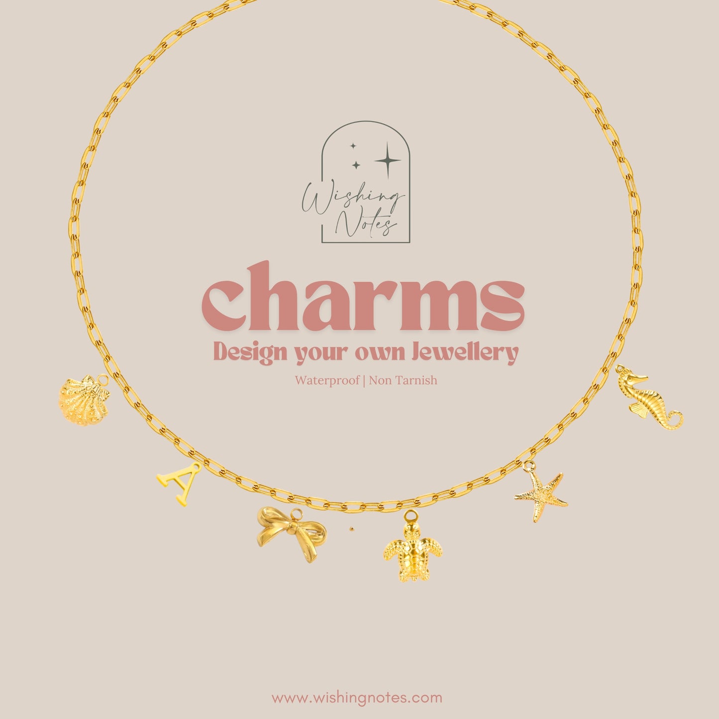 Abby Design your own Charms Necklaces (Small PaperClip)