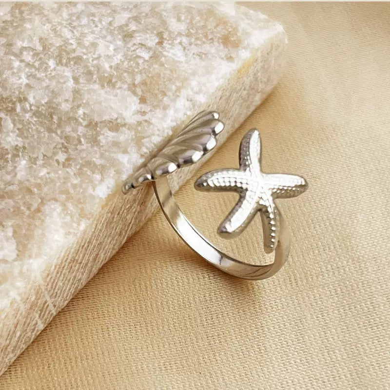 Leila Shells and Star adjustable Ring