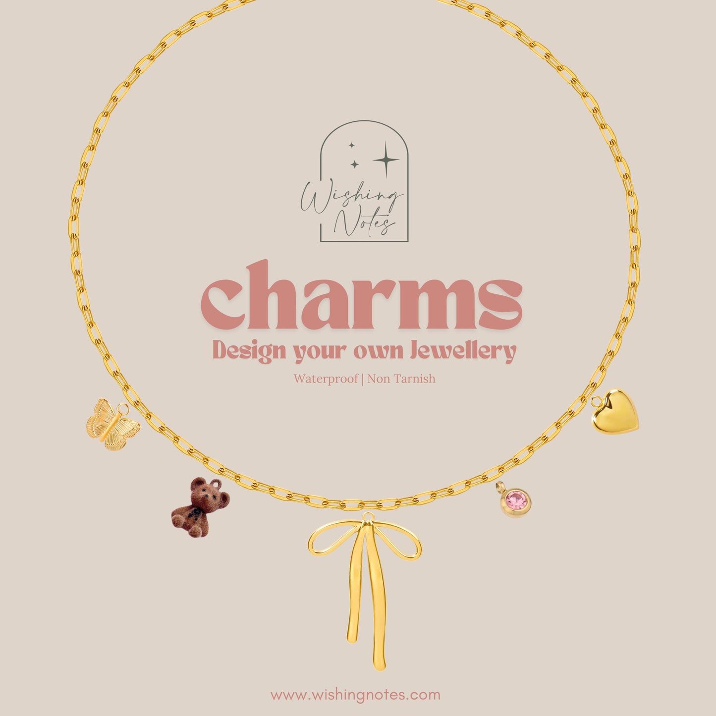Abby Design your own Charms Necklaces (Small PaperClip)