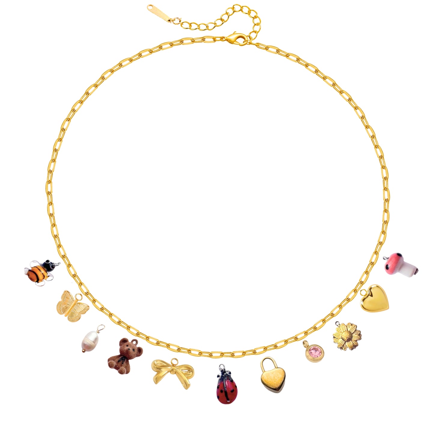 Abby Design your own Charms Necklaces (Small PaperClip)