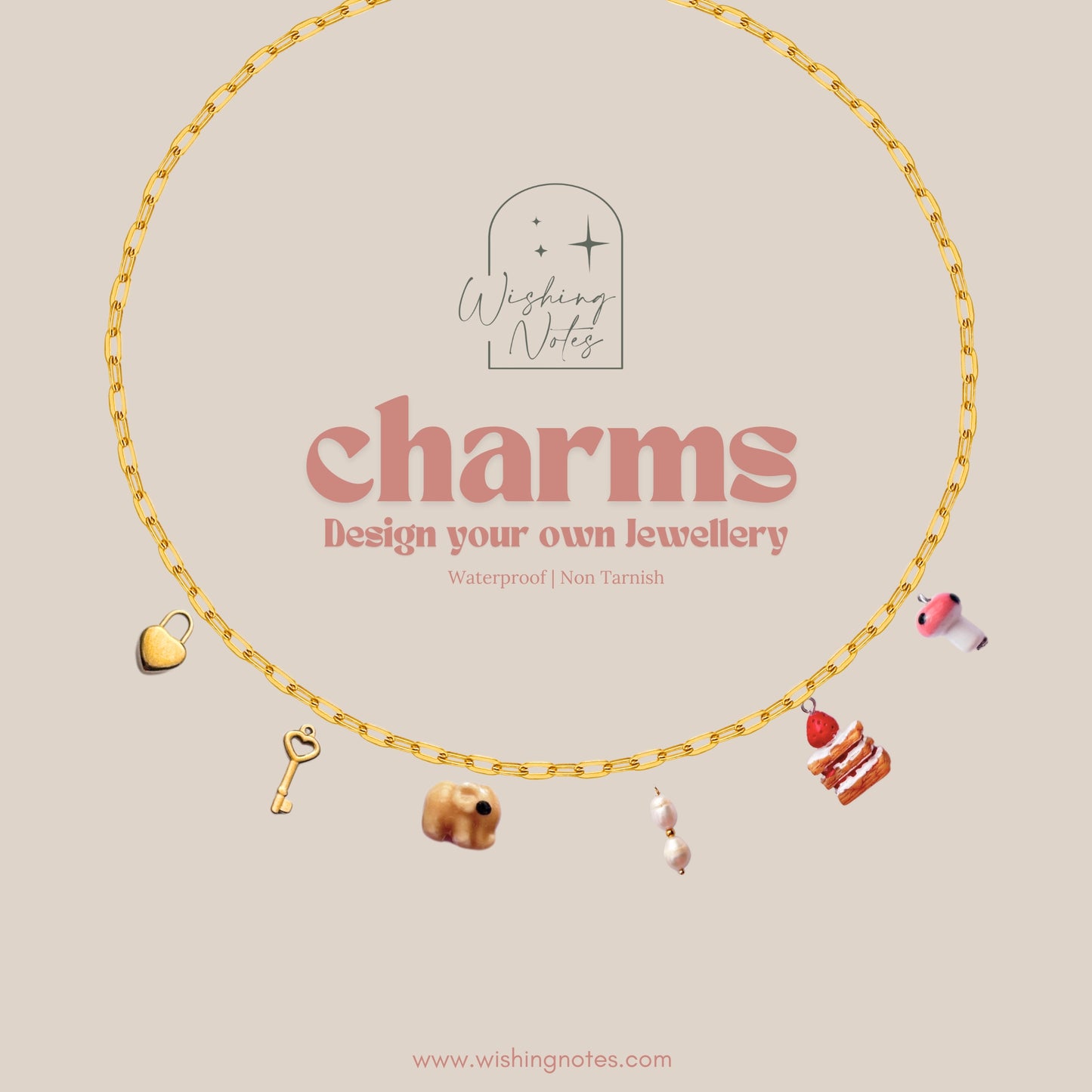 Abby Design your own Charms Necklaces (Small PaperClip)