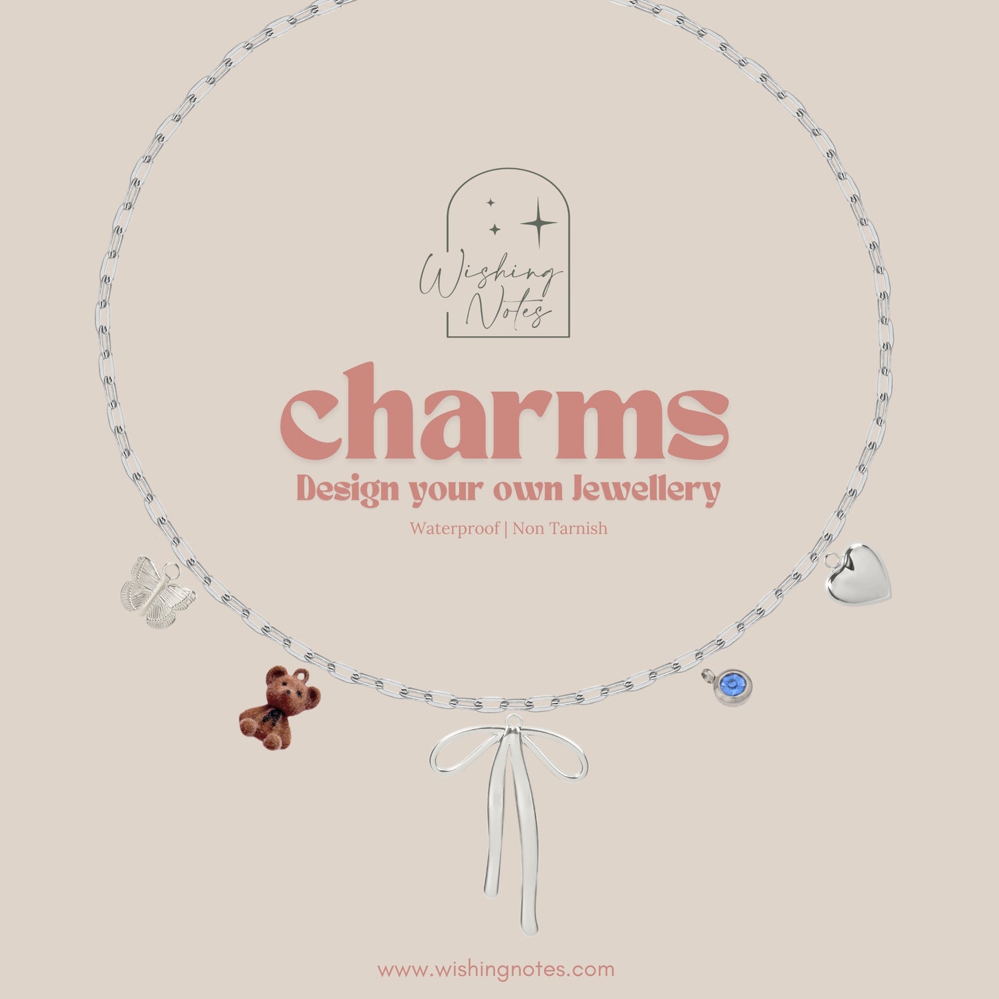 Abby Design your own Charms Necklaces (Small PaperClip)