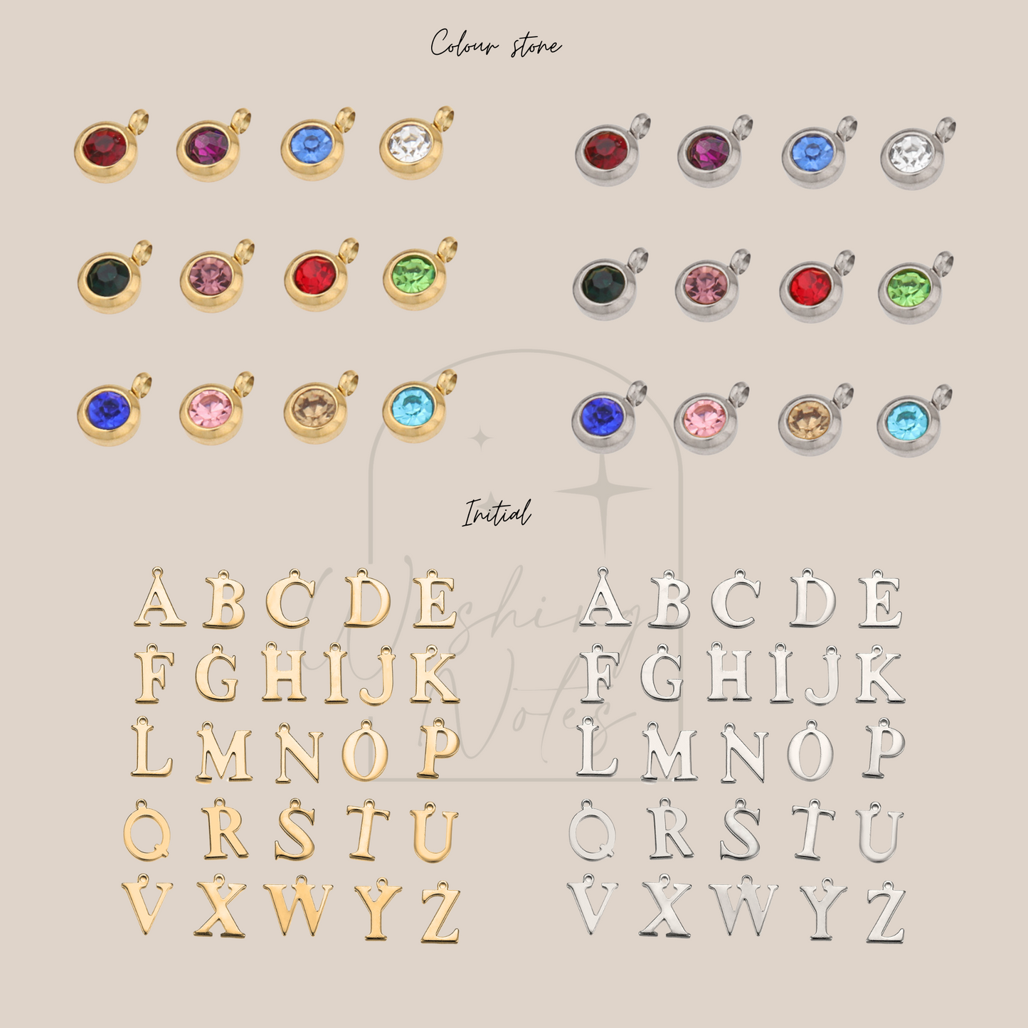 Personalised charm necklace with cute waterproof charms – Wishing Notes