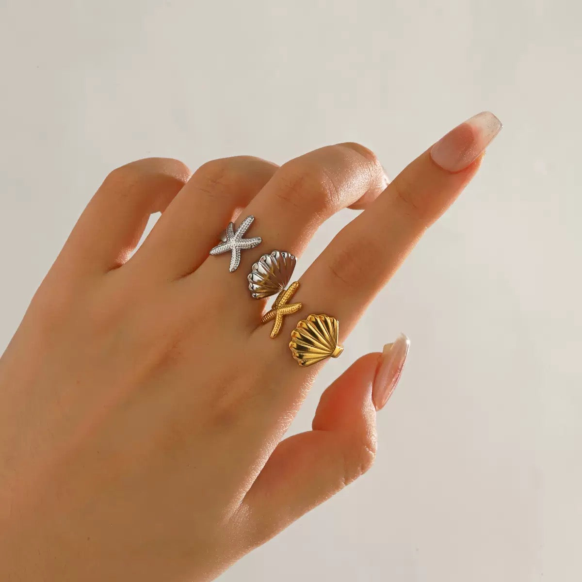 Leila Shells and Star adjustable Ring