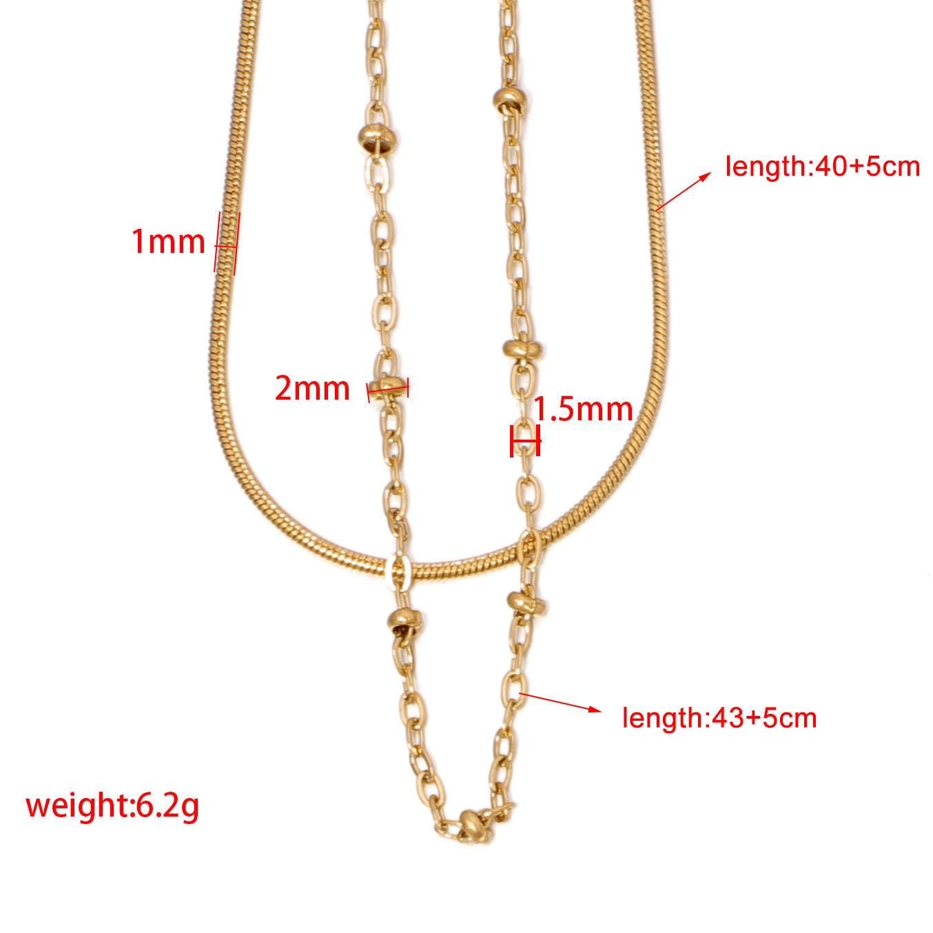 Snake Duo Chain Necklace Only (DIY Charms)