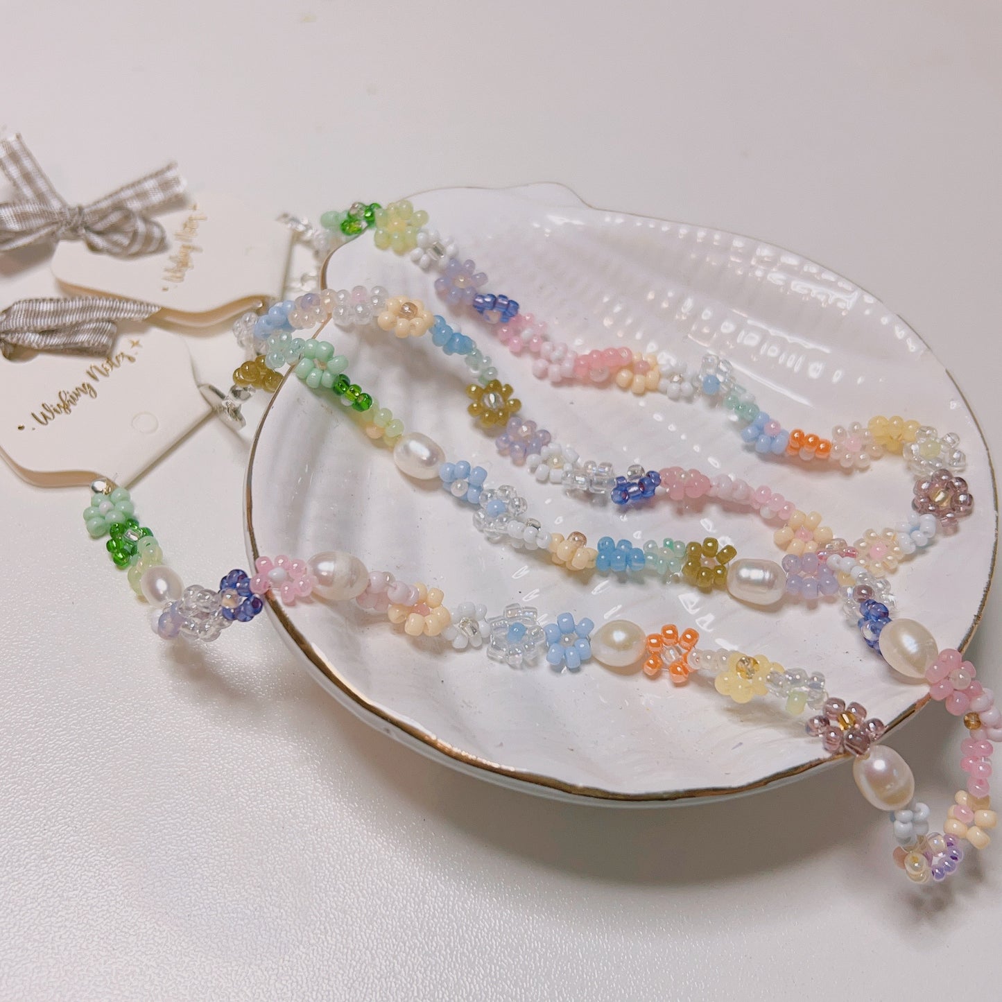 Nora Beaded Floral Necklace