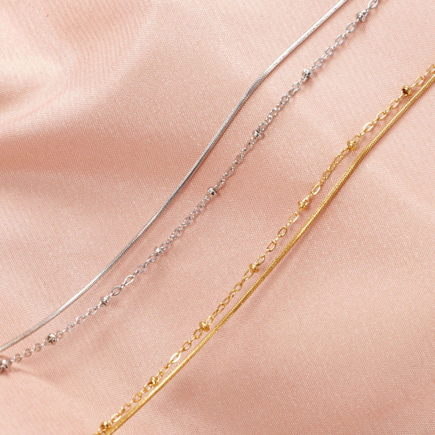 Gemma Duo Chain Personalised initial Charms Necklace | Waterproof Non Tarnish