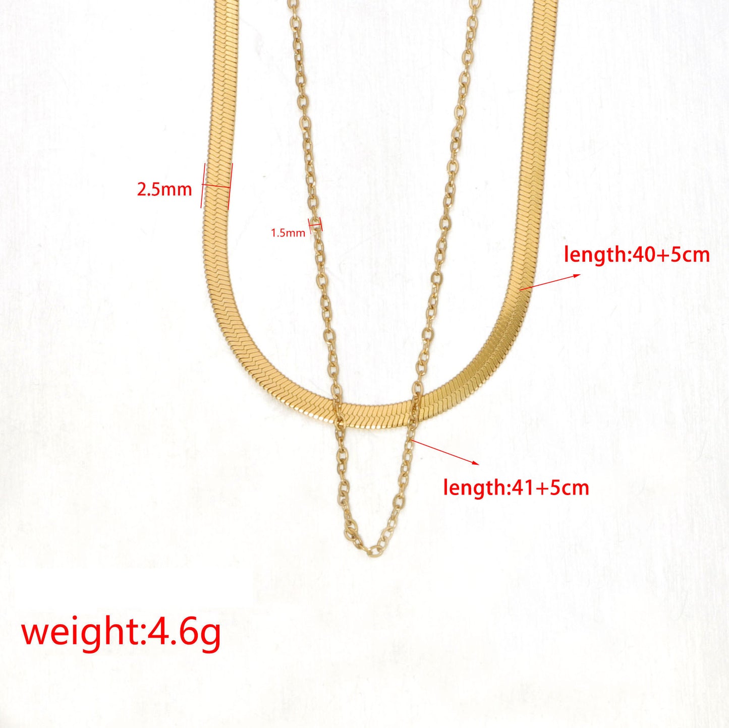 Snake Duo Chain Necklace Only (DIY Charms)