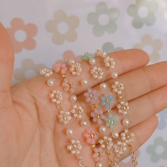 Ivie floral beaded Bracelet, handmade Beads bracelet, Bead Necklace, Dainty Jewellery