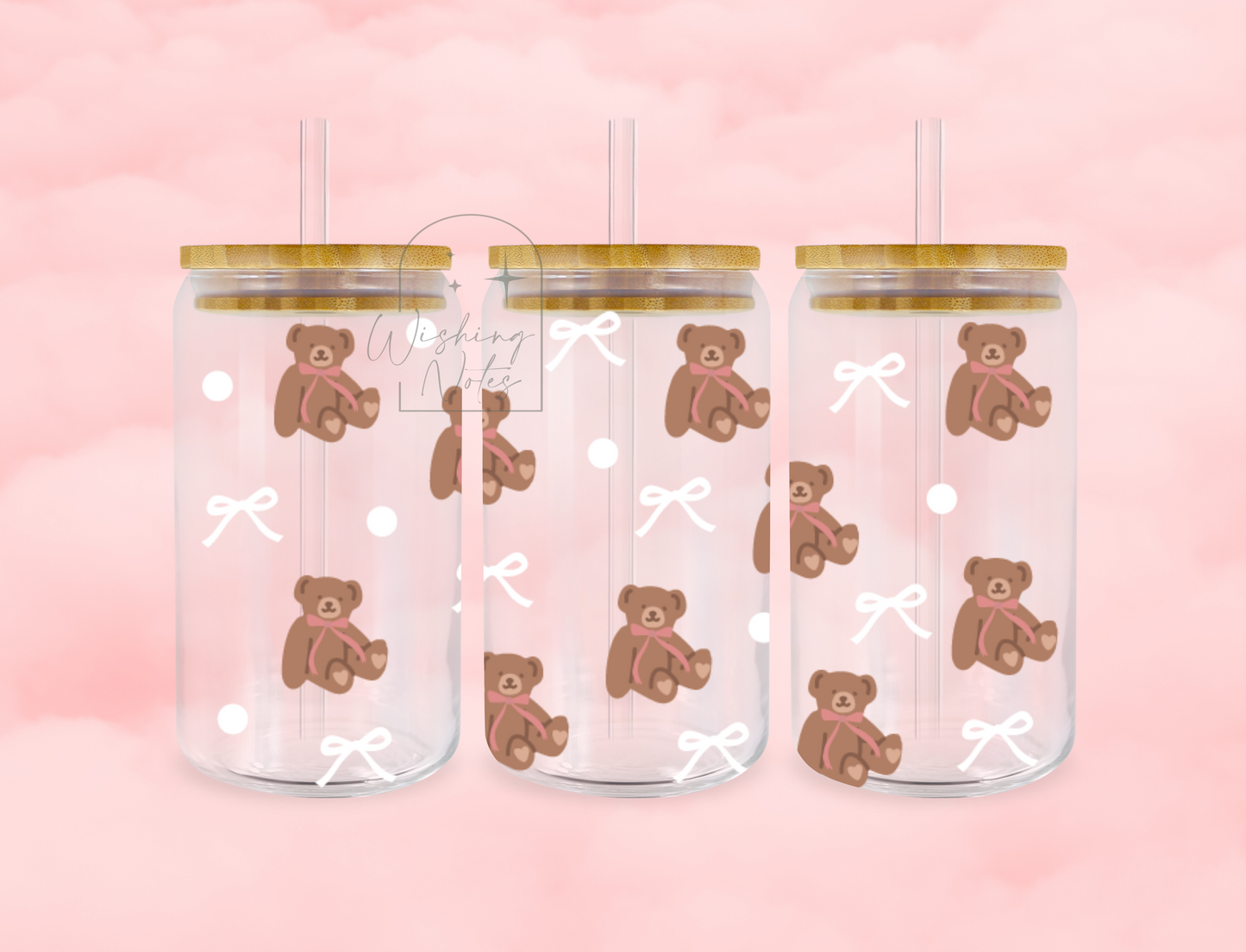 Teddy Ribbon Glass cup
