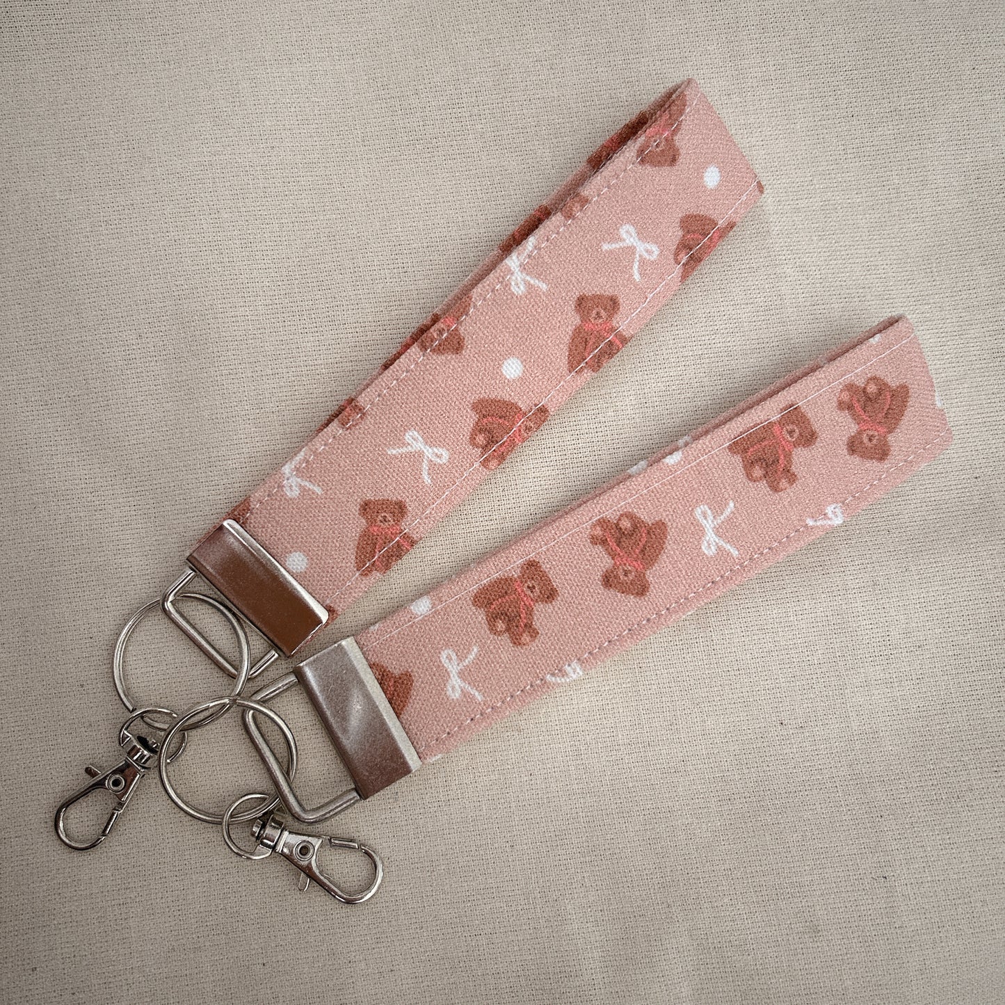 Teddy Bow key fob wristlet