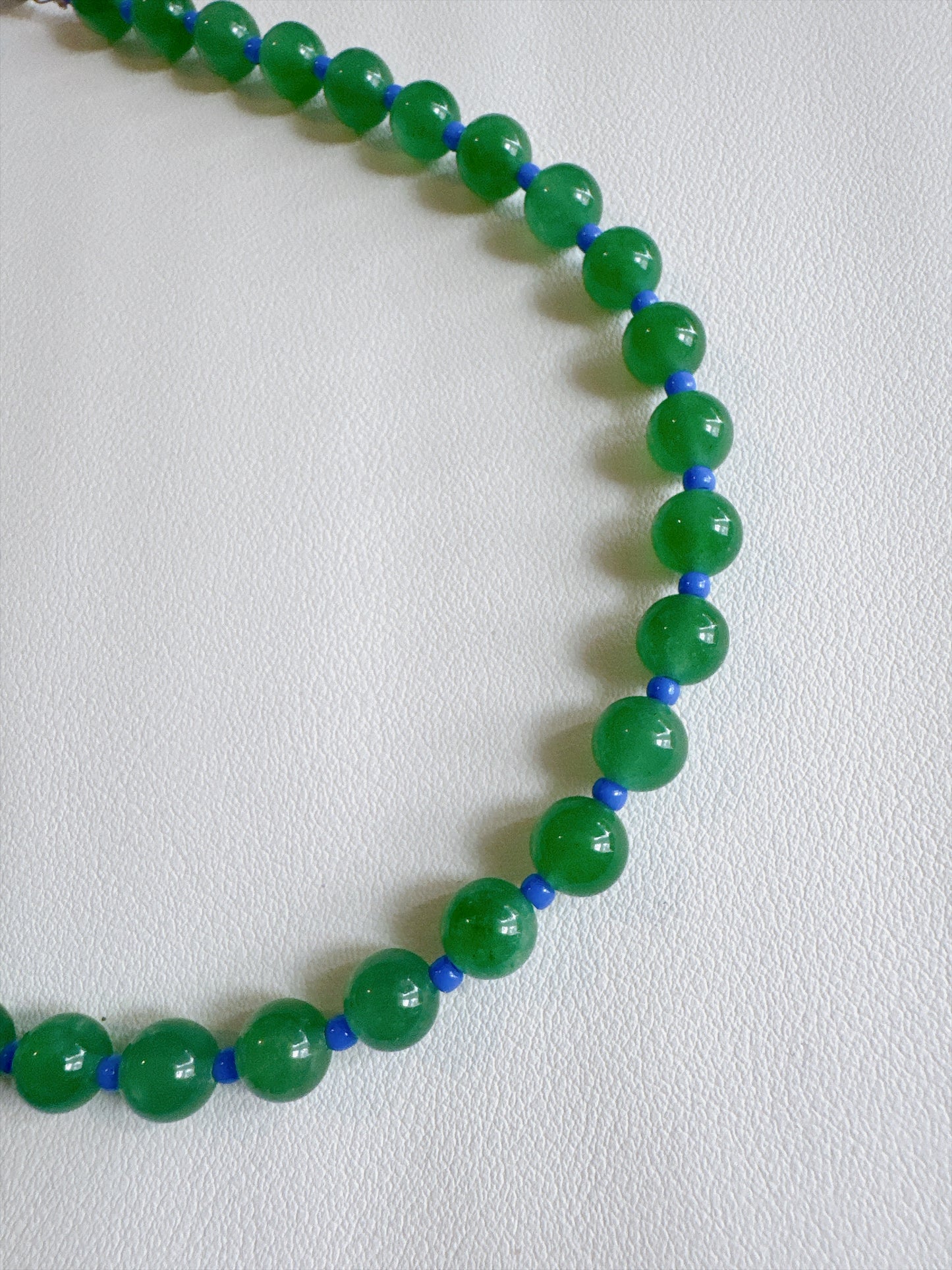 Vera Necklace — Emerald Green & Cobalt Blue