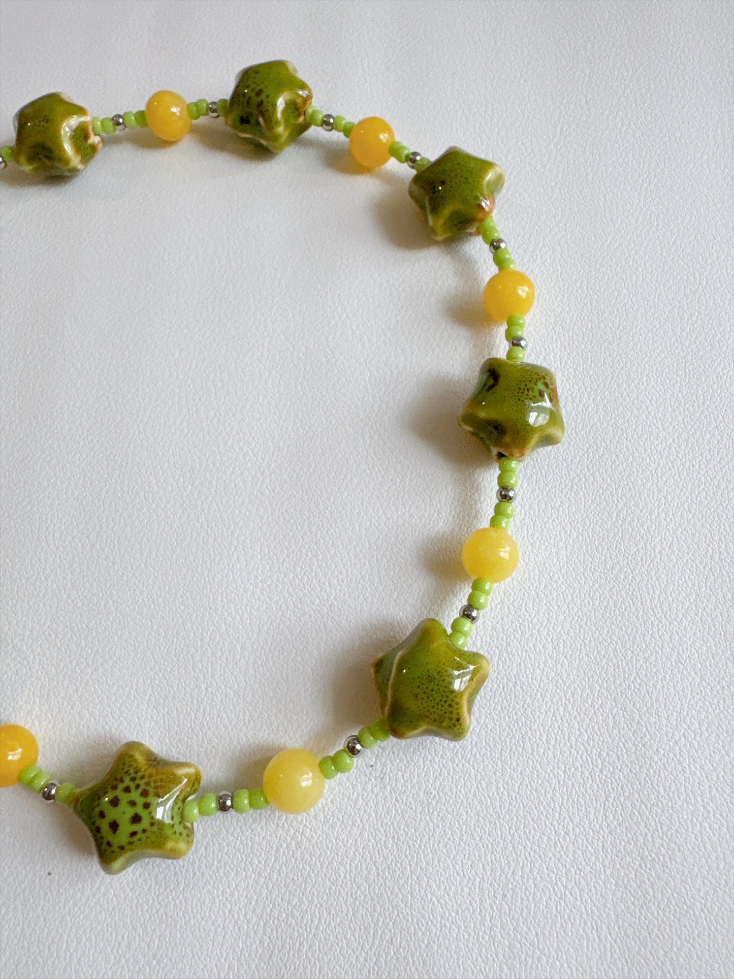 Verde Necklace — Moss Green & Butter Yellow