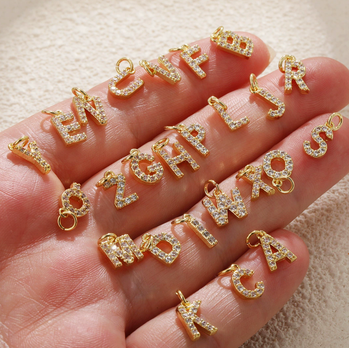Kaely Diamond Initials Necklaces Gold