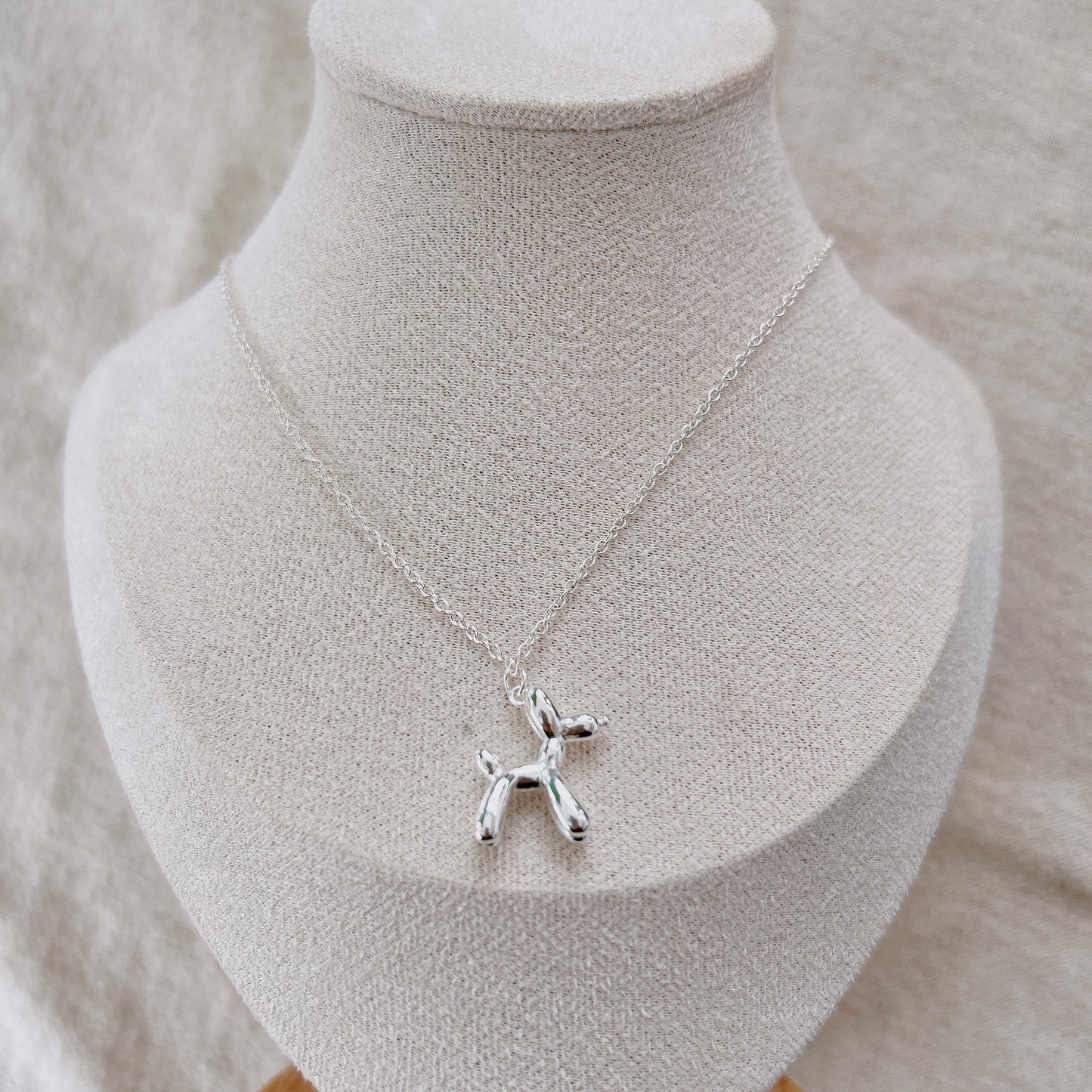 Silver Balloon Dog Necklace