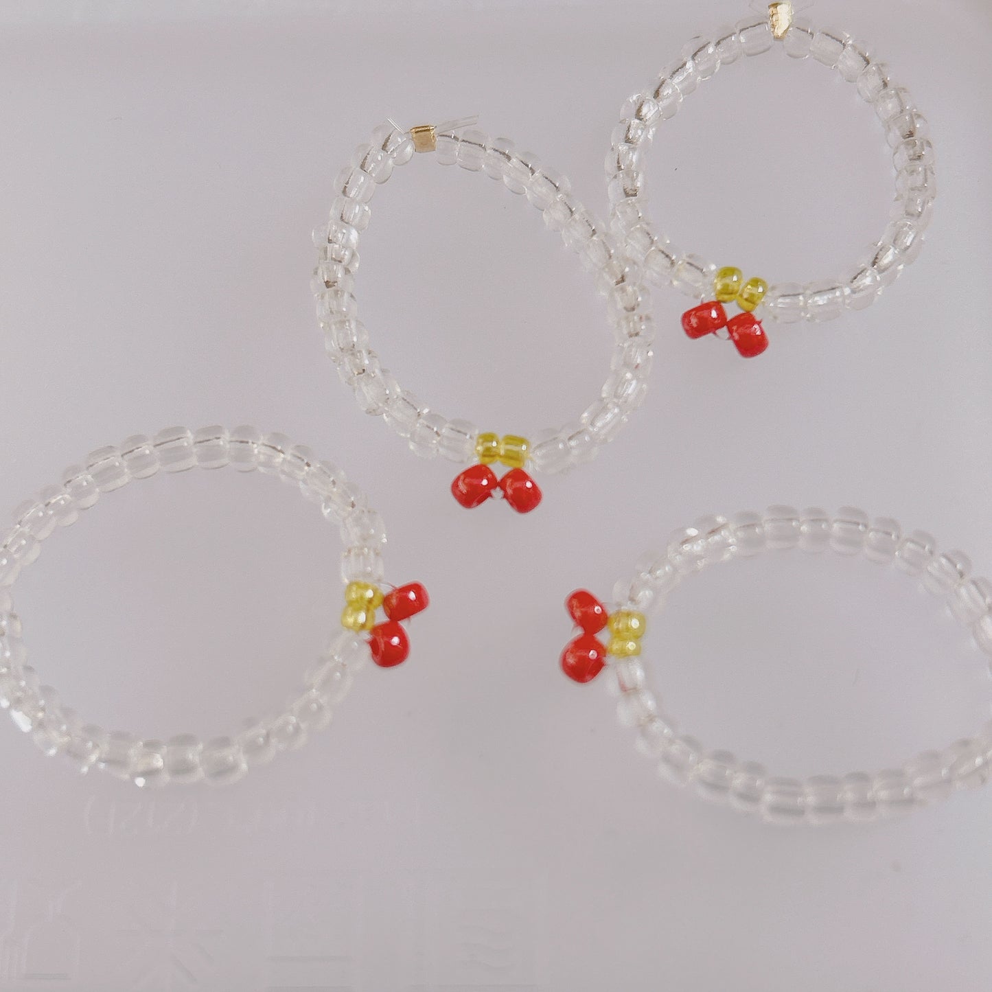 Cherry Beaded Rings