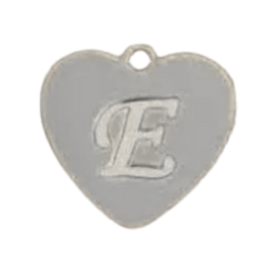 Alphabet – Heart E Silver