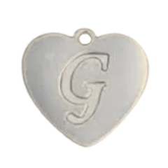 Alphabet – Heart G Silver