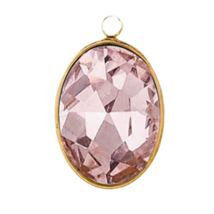 Oval Gem Pink Silver