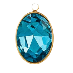 Oval Gem Blue Silver