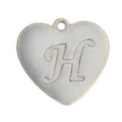 Alphabet – Heart H Silver