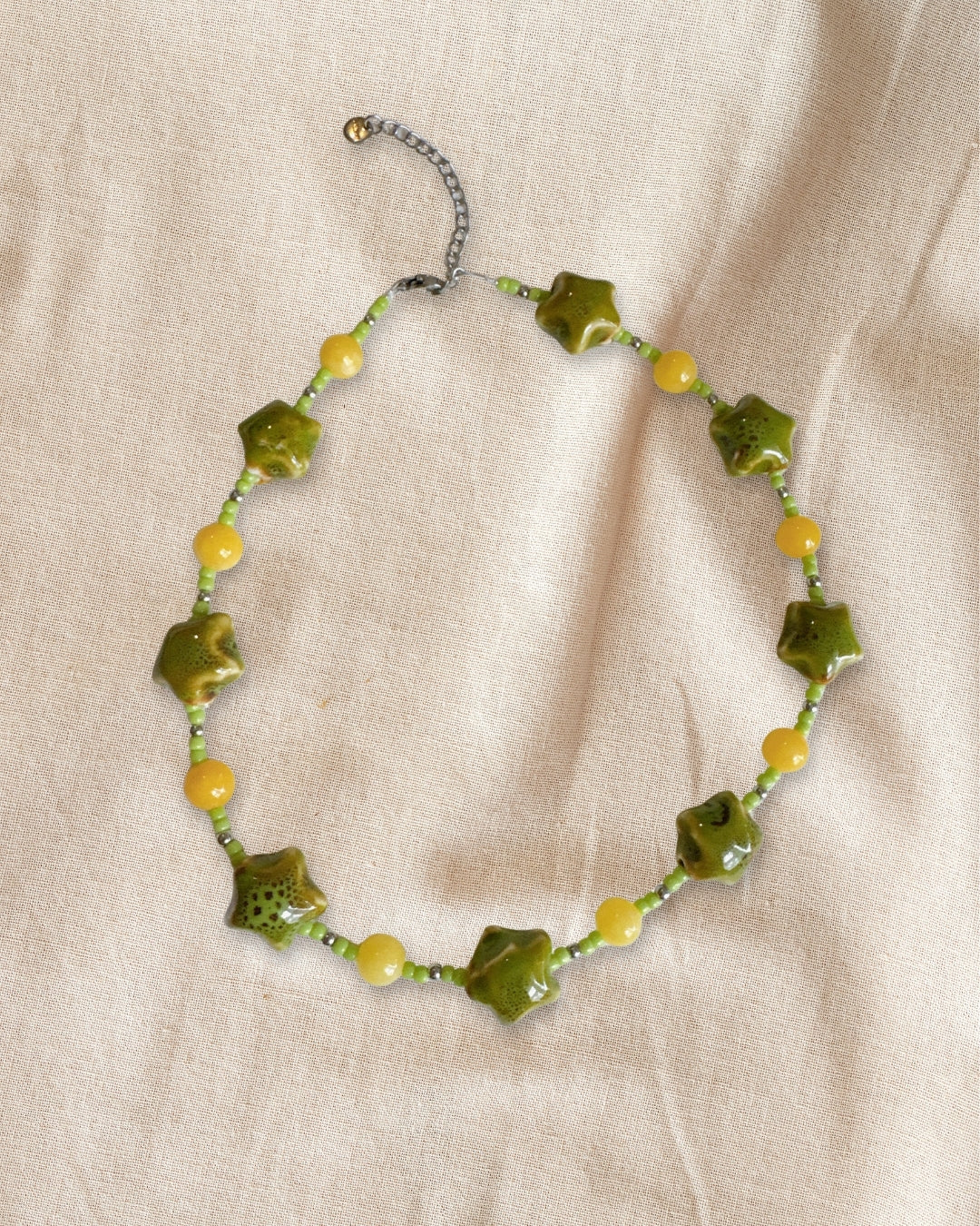 Verde Necklace — Moss Green & Butter Yellow