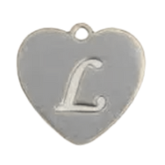 Alphabet – Heart L Silver