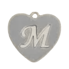 Alphabet – Heart M Silver
