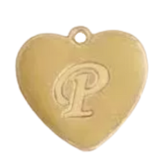 Alphabet – Heart P Gold
