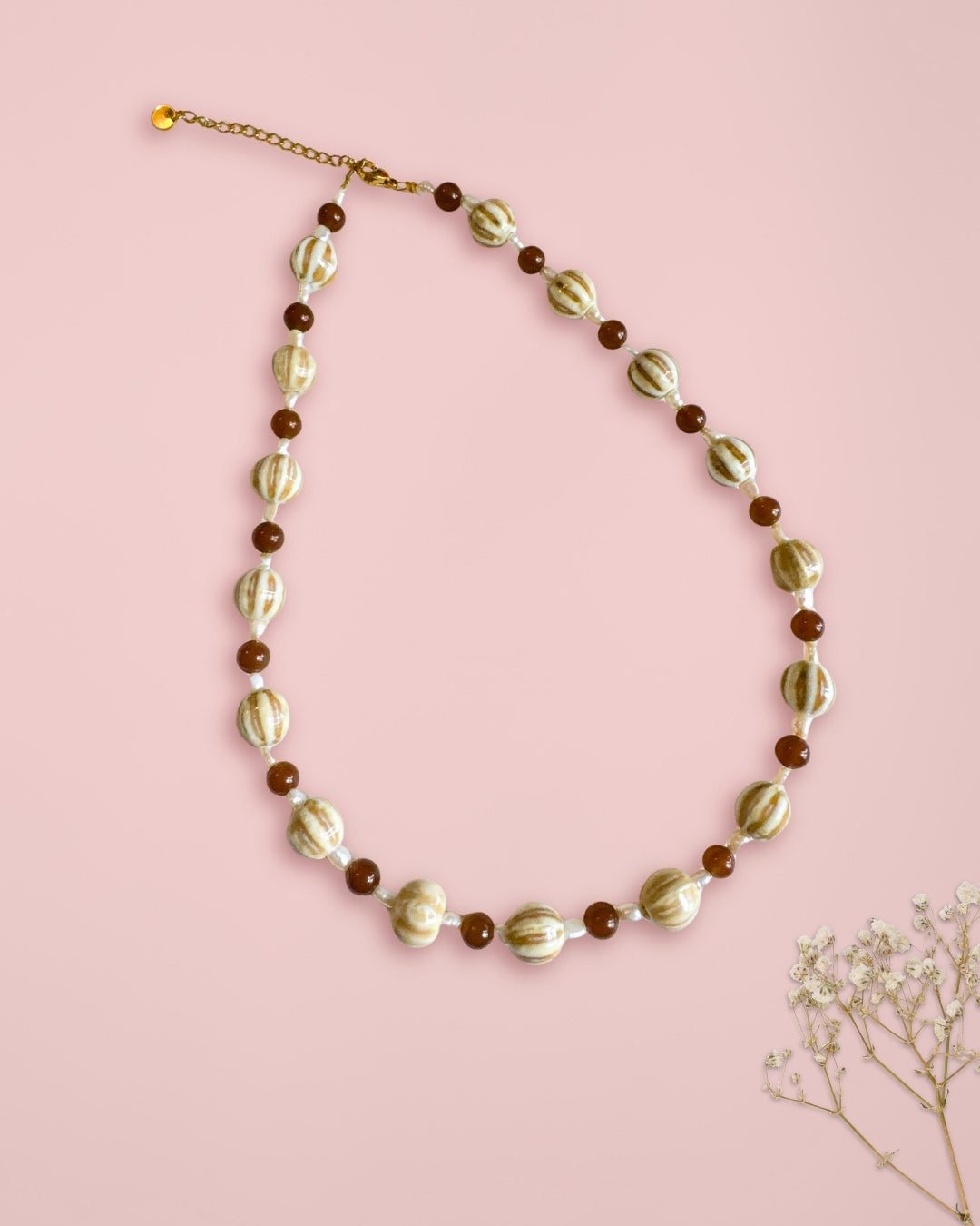 Miel Necklace — Caramel & Cream