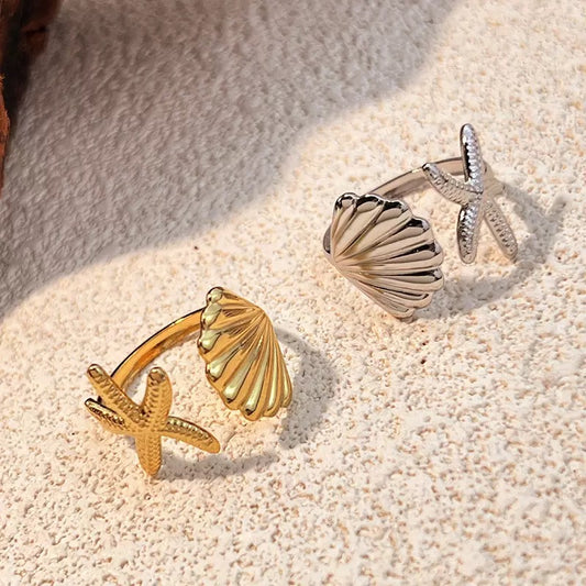 Leila Shells and Star adjustable Ring