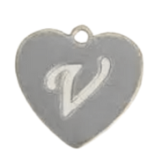 Alphabet – Heart V Silver