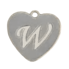 Alphabet – Heart W Silver