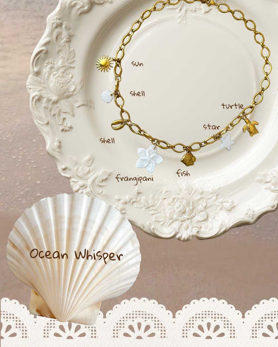 Ocean Whisper Pre-charm Design Your Own Charms Necklaces