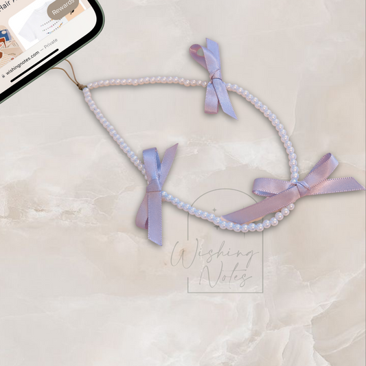 Purple Cute Ribbon Phone Strap, bow phone charm