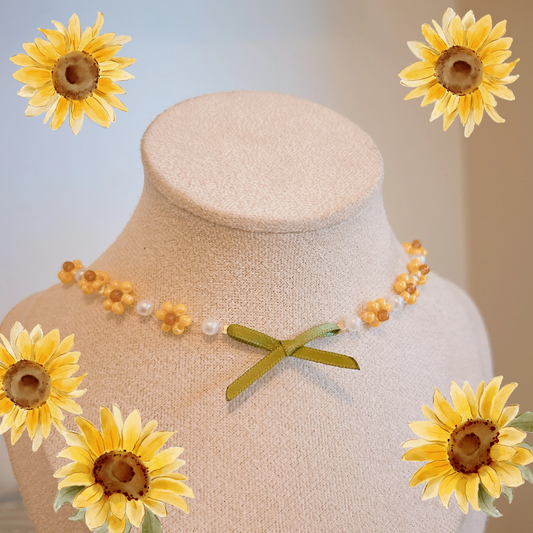 Sunflower Choker floral Necklace