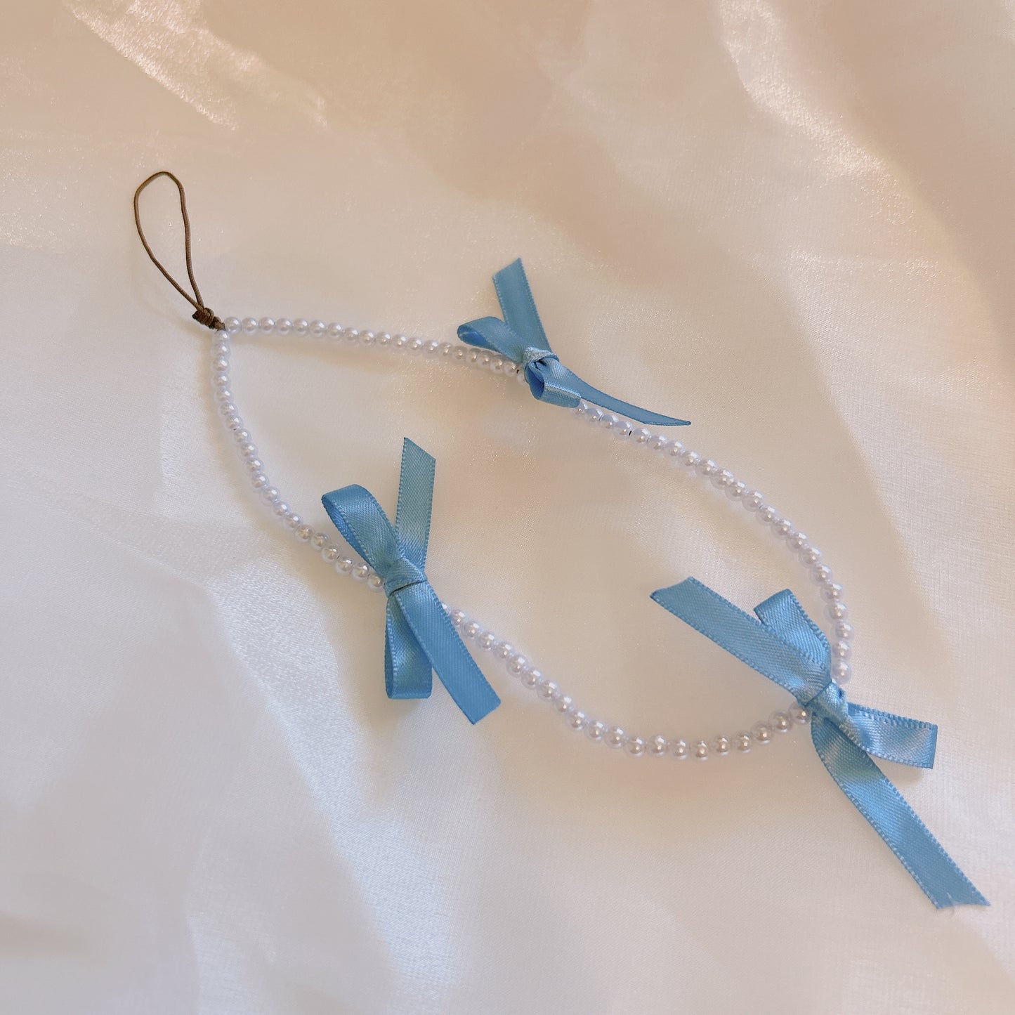 Blue Cute Ribbon Phone Strap, bow phone charm