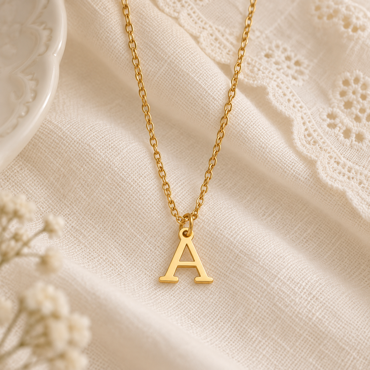 Ginna Initial Charms Gold Necklace Personalised