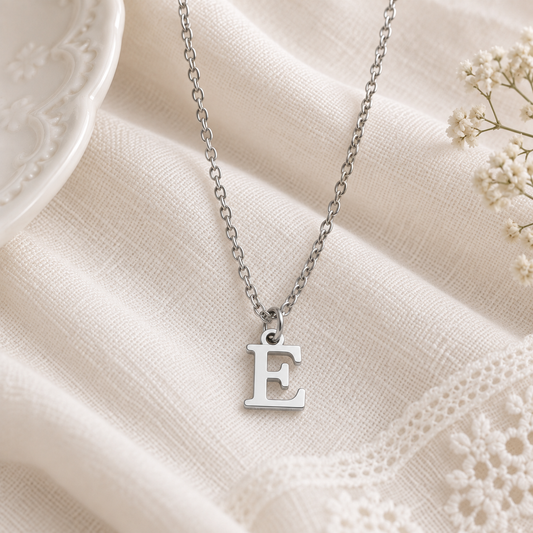 Ginna Initial Charms Silver Necklace Personalised