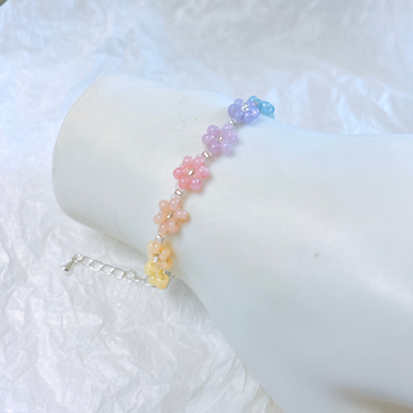 Rainbow daisy bracelet