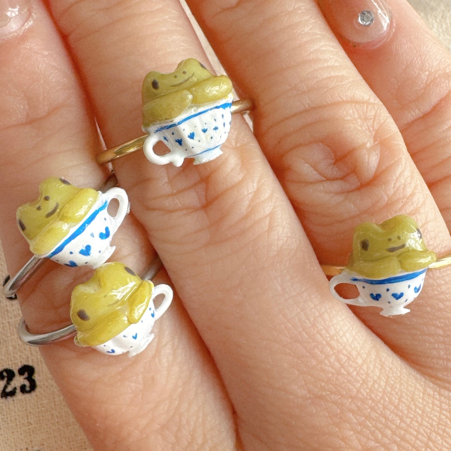 Frog in Teacup Ring