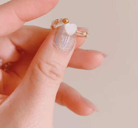 Heart Anxiety Ring, Beaded Rings