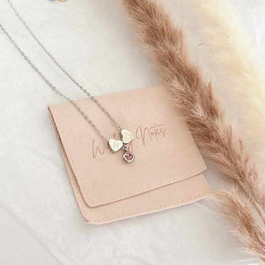 Zoe Personalised initial & Birthstone Charms Necklace