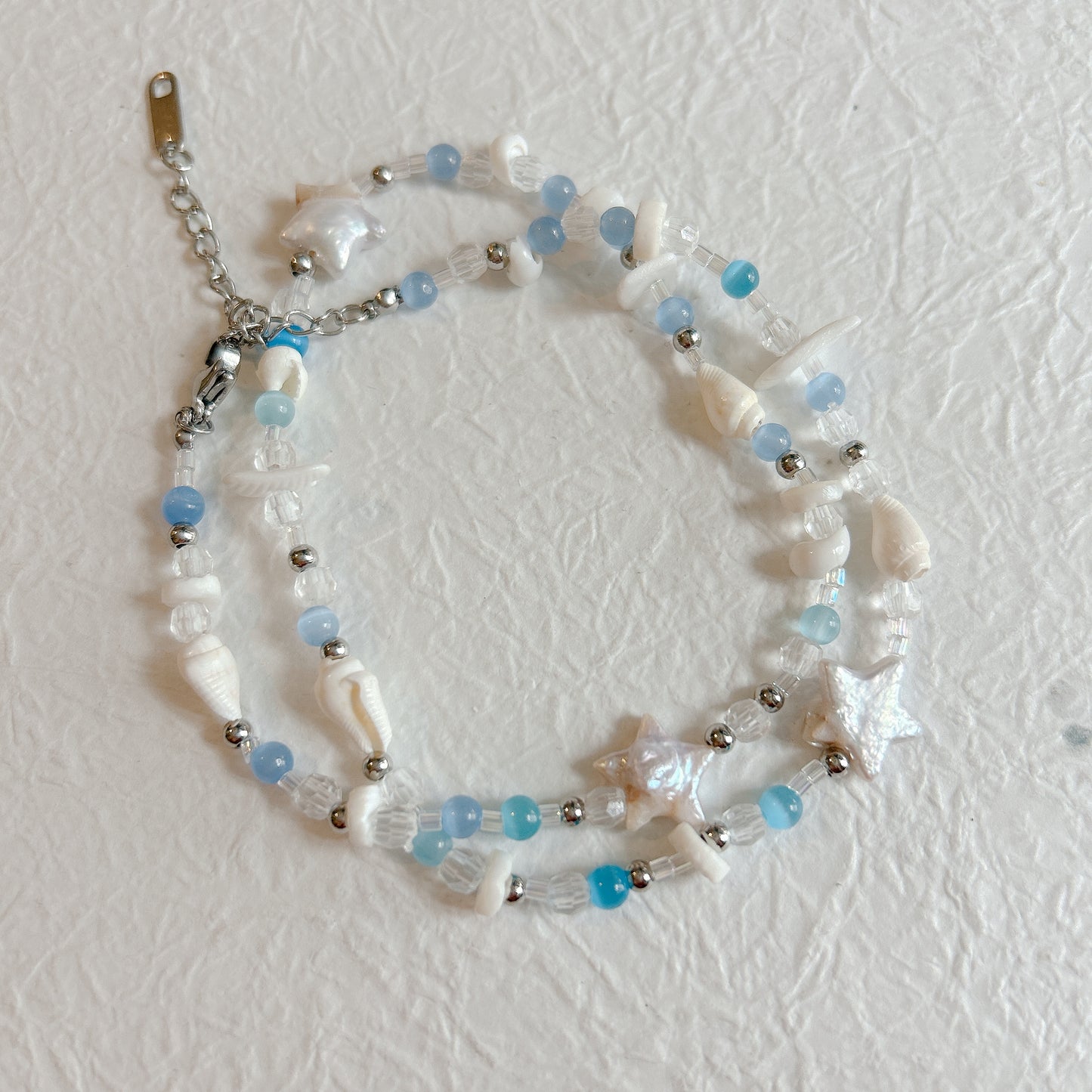 Sea shell Beaded floral Necklace, beaded necklace, y2k jewellery, Gift for her, handmade gift