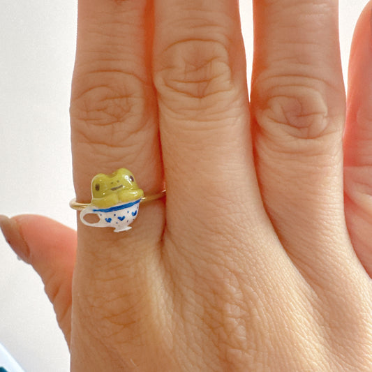Frog in Teacup Ring