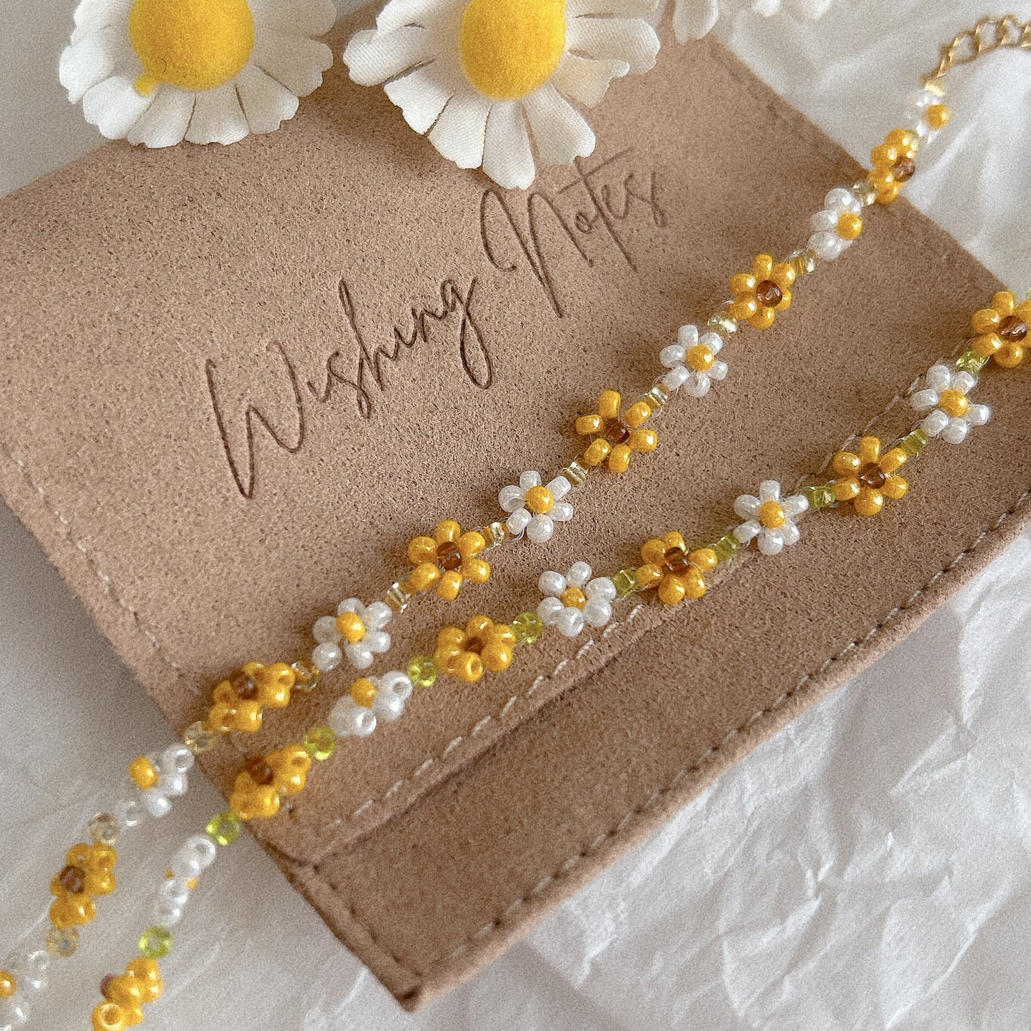 Customised Floral beaded Bracelet, handmade Beads bracelet, Bead Necklace, Dainty Jewellery
